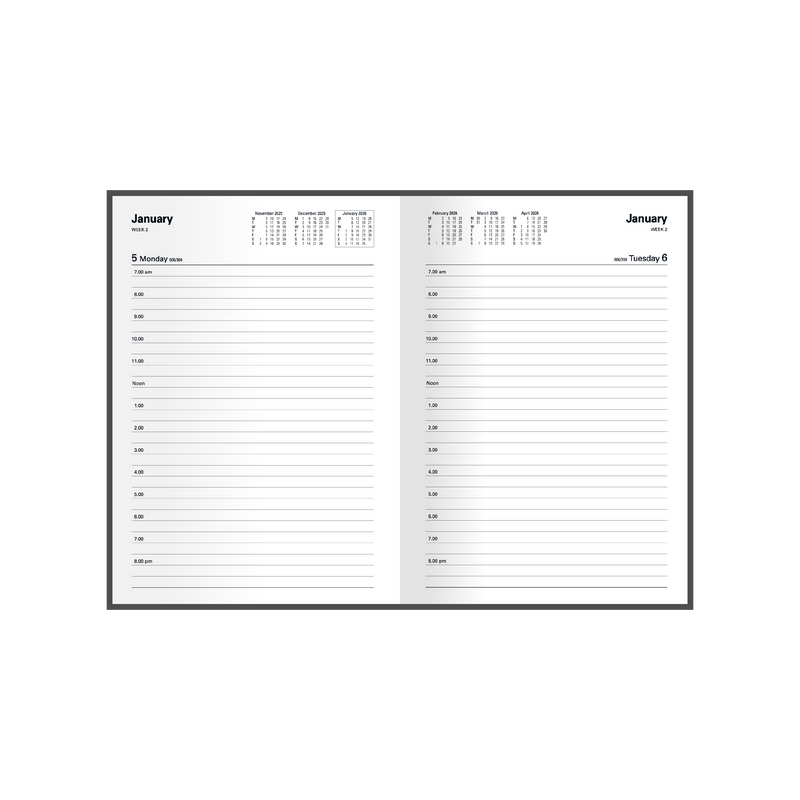 Kyoto Calendar Year 2026 Diary/Planner, Day to Page, A5 Hard Cover