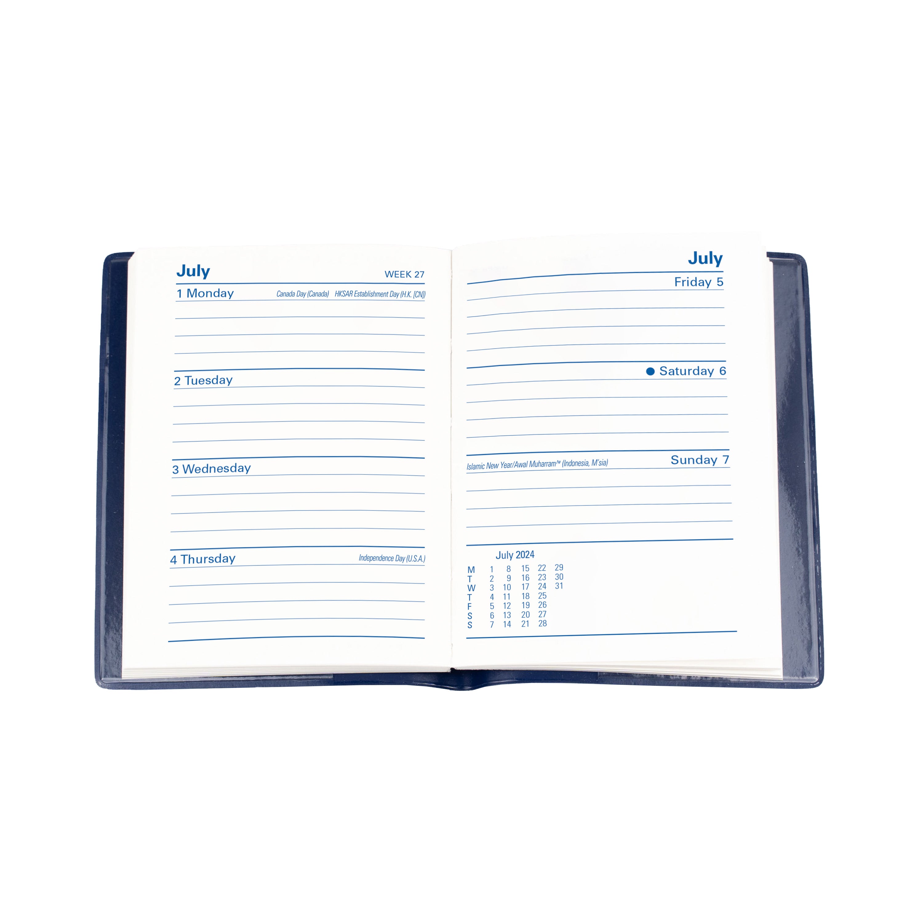 Belmont Pocket 2024 Diary - Week to View with Pencil, Size A7 Navy / A7 (105 x 74mm)