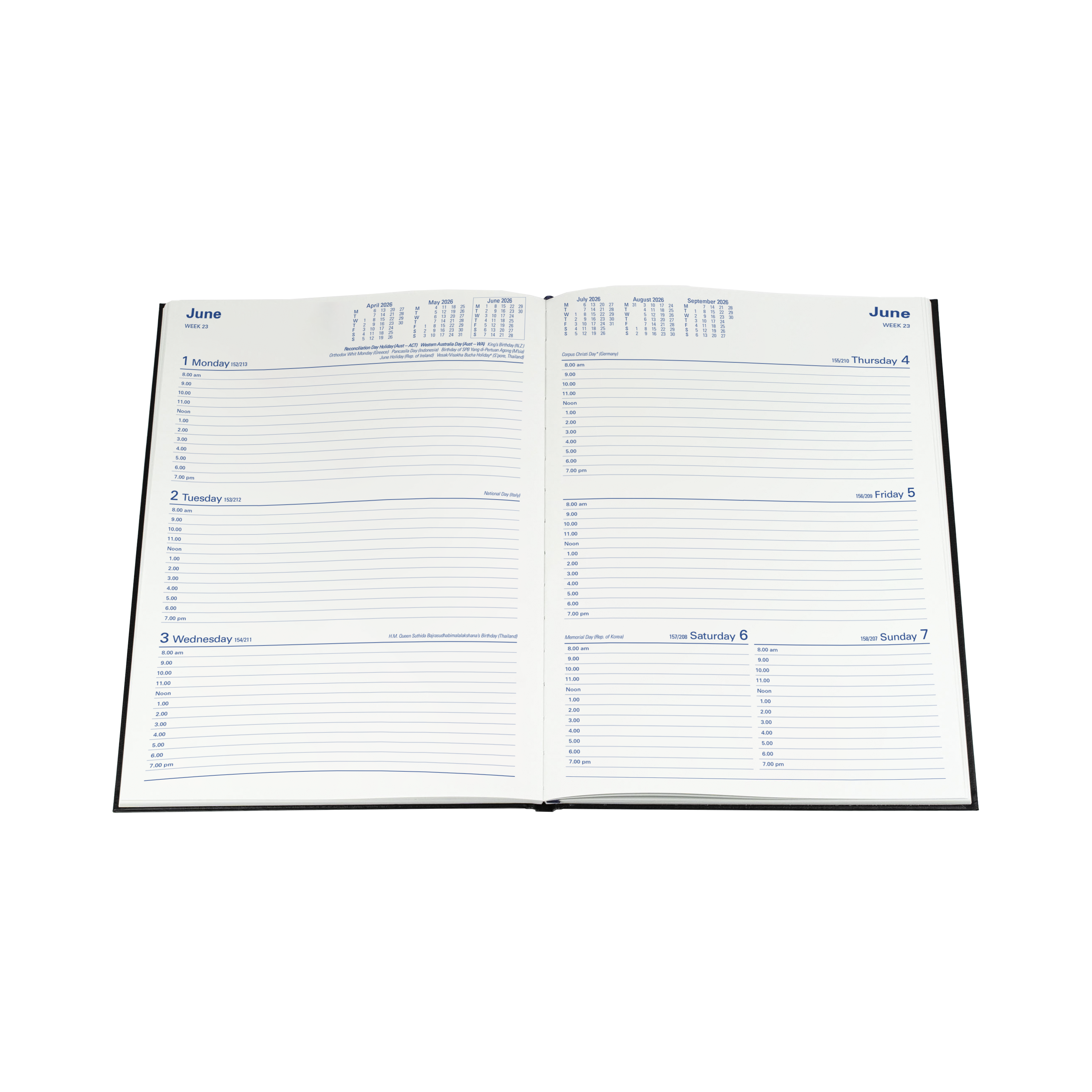 Sterling Calendar Year 2026 Diary/Planner, Week to View, A4 Hard Cover