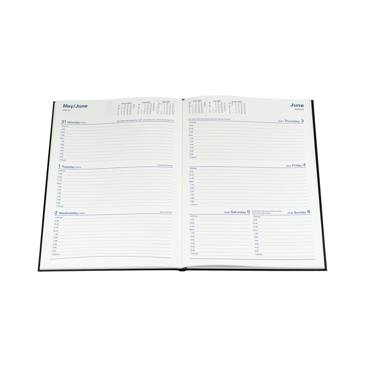 2027 Calendar Year Diary/Planner - 12 Month A4 Week to View - Hard Cover - Collins Sterling Range