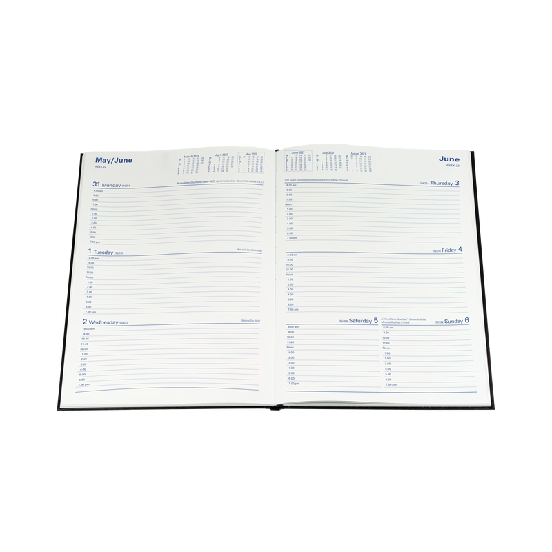 2027 Calendar Year Diary/Planner - 12 Month A4 Week to View - Hard Cover - Collins Sterling Range