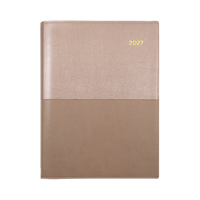 2027 Calendar Year Diary/Planner - 12 Month A4 Week to View - Soft PU Cover - Collins Vanessa Range