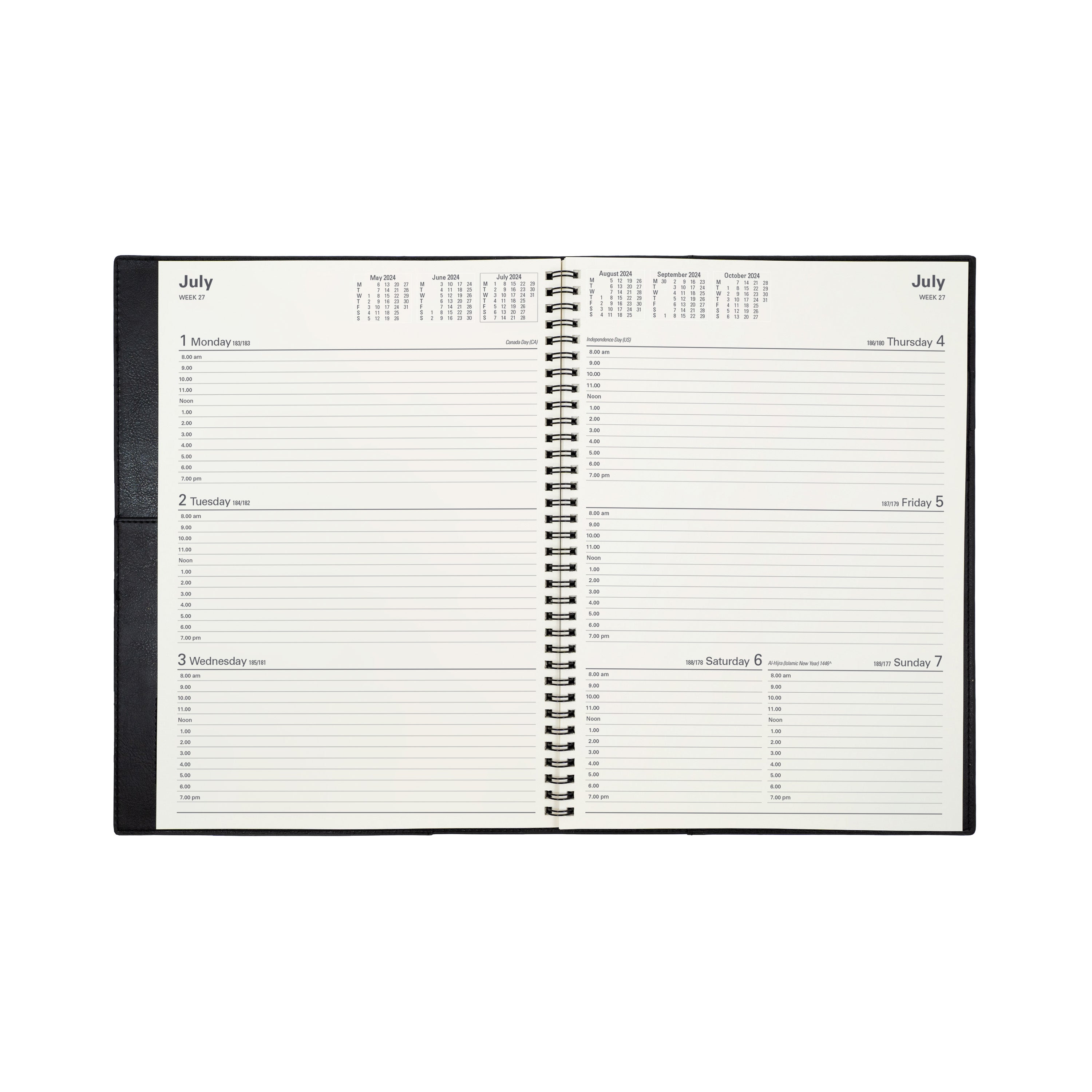 Collins Vanessa 2024 Diary - Week to View (8am - 7pm, hourly)