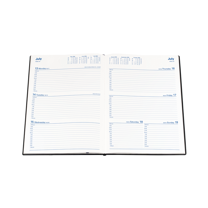 Belmont Calendar Year 2026 Diary/Planner, Week to View, A4 Hard Cover