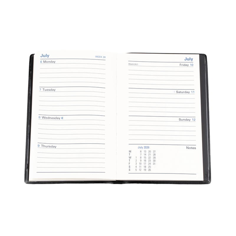 Belmont Calendar Year 2026 Diary/Planner, Week to View, B7R Hard Cover
