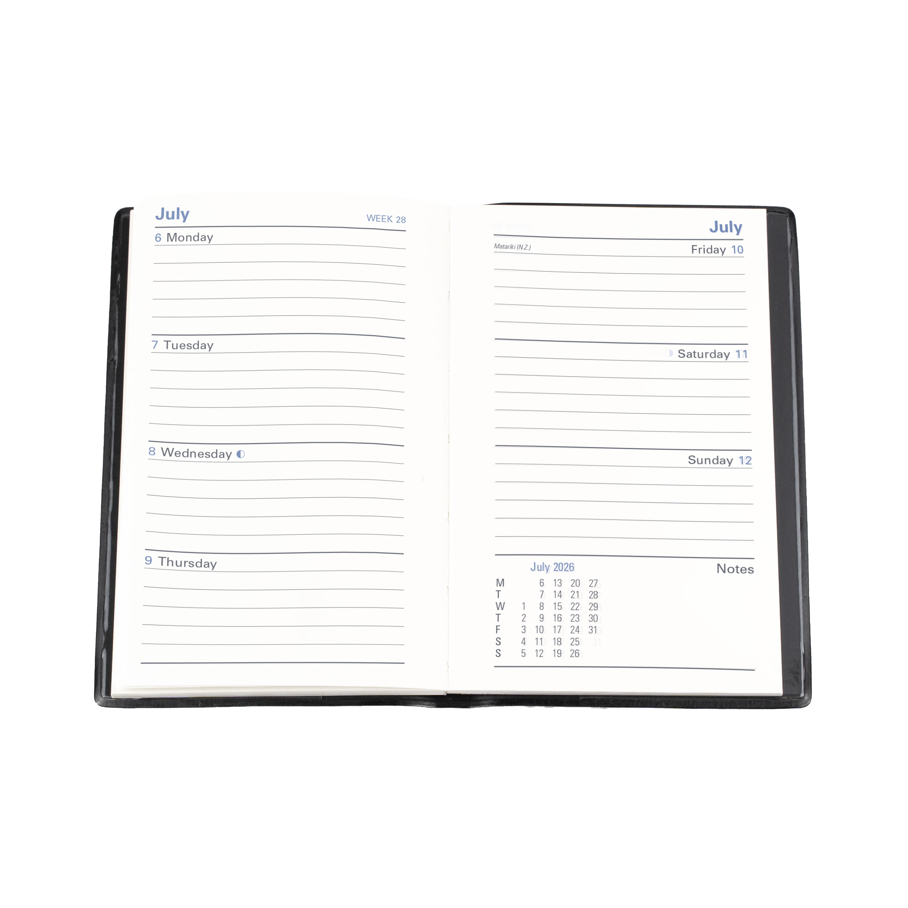 Belmont Calendar Year 2026 Diary/Planner, Week to View, B7R Hard Cover
