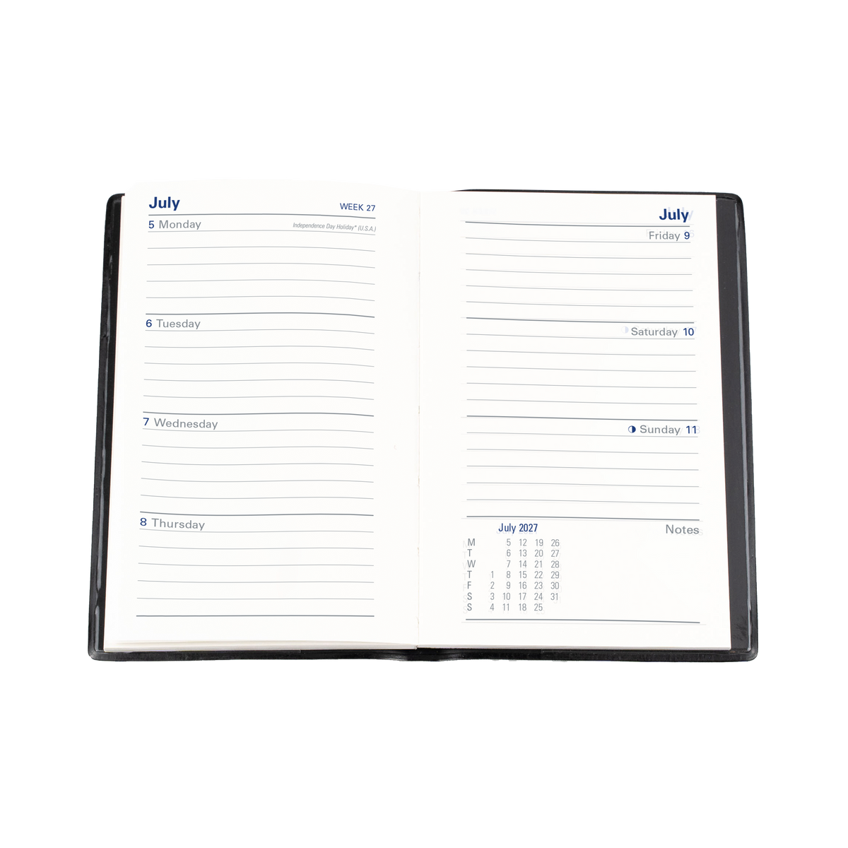 2027 Calendar Year Diary/Planner - 12 Month B7R Week to View - PVC Cover - Collins Belmont Range