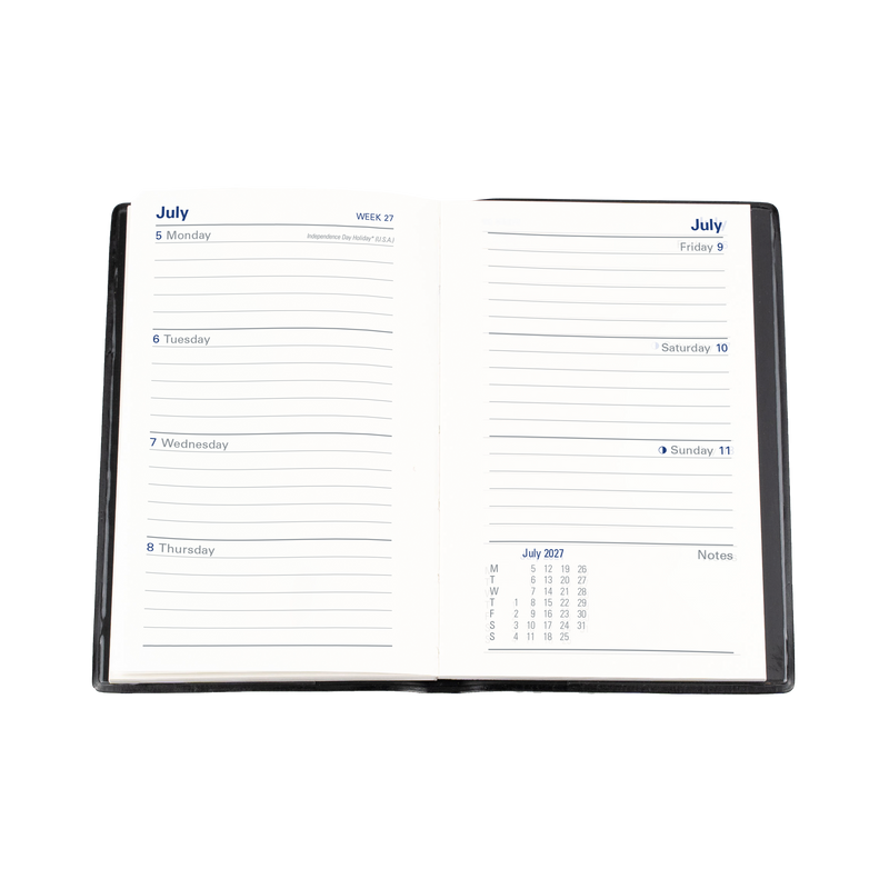 2027 Calendar Year Diary/Planner - 12 Month B7R Week to View - PVC Cover - Collins Belmont Range