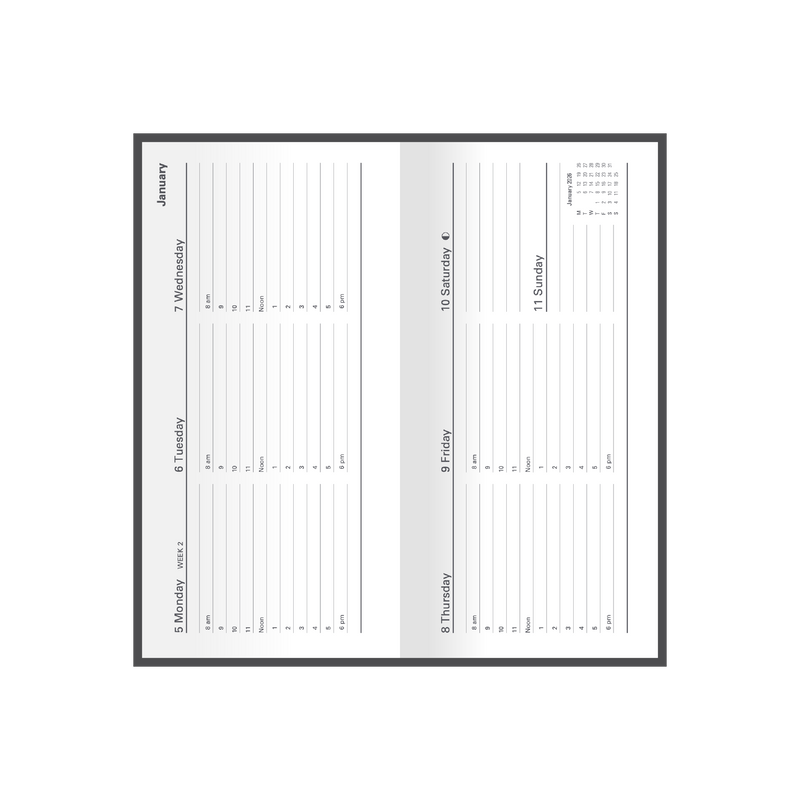 Kyoto Calendar Year 2026 Diary/Planner, Week to View, B6/7 Hard Cover