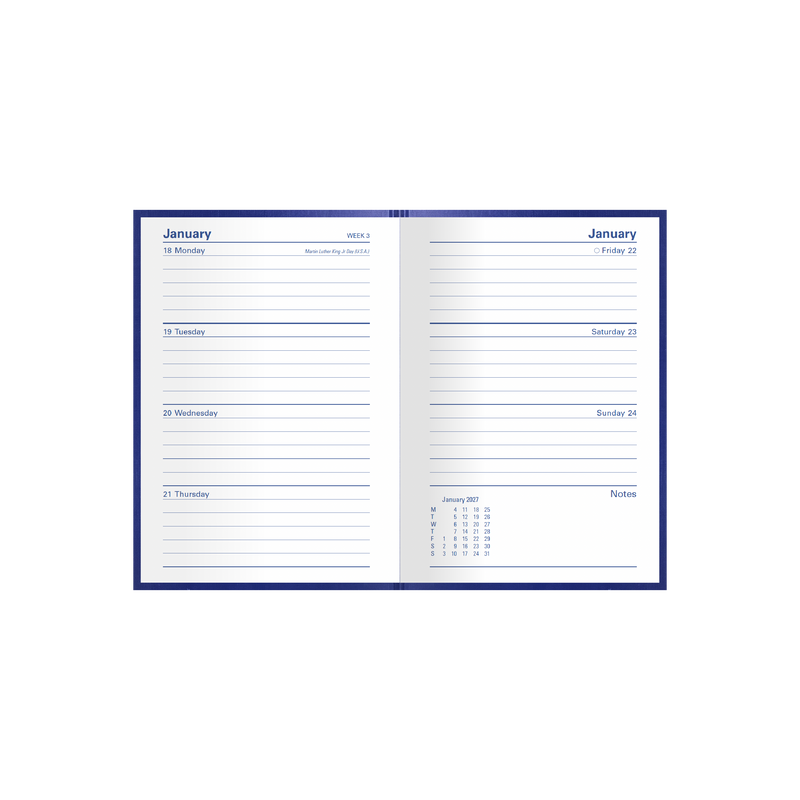 2027 Calendar Year Diary/Planner - 12 Month A6 Week to View - Hard Cover - Collins Kingsgrove Range
