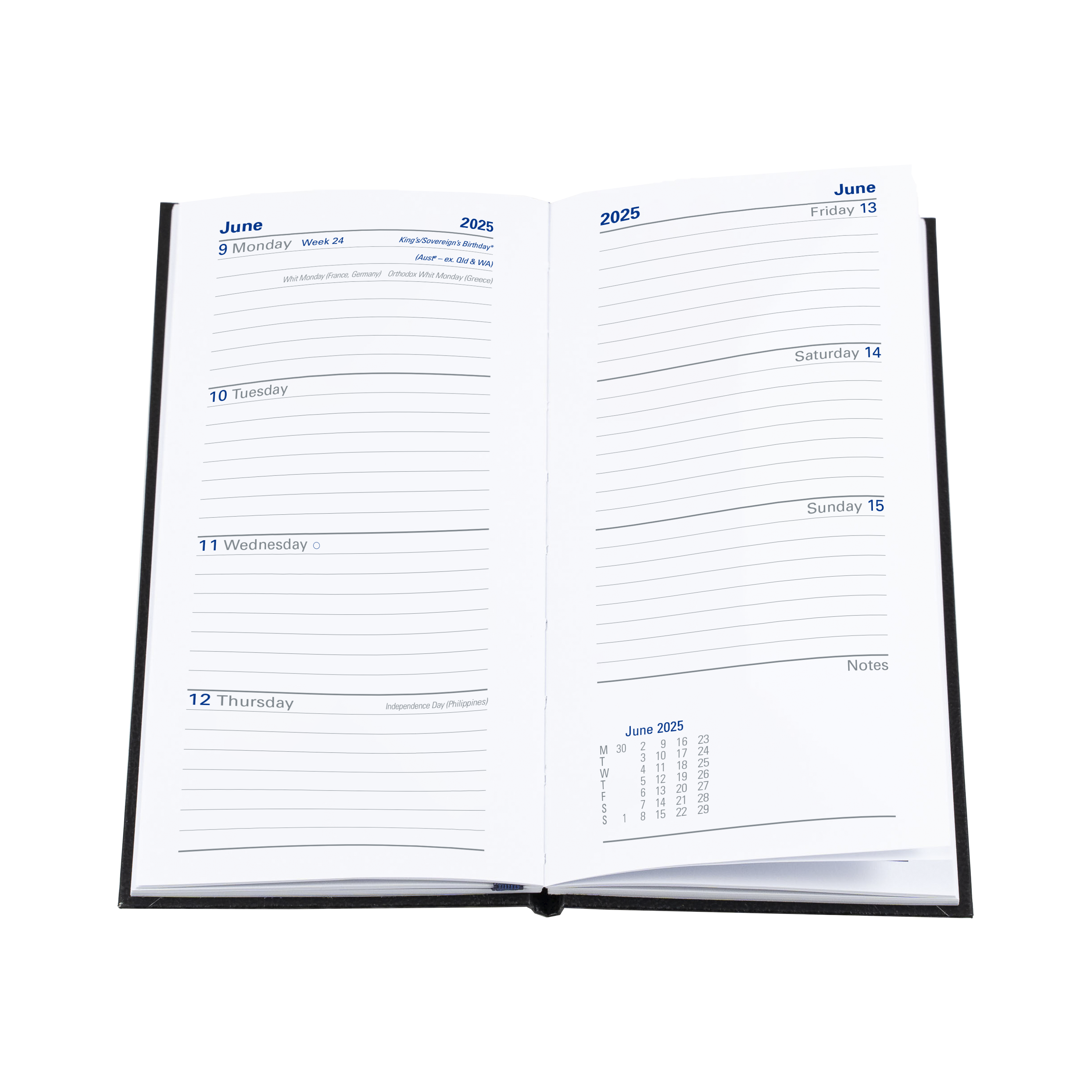Sterling -B6/7 - Week-to-View - 2025 Calendar Year Diary/Planner