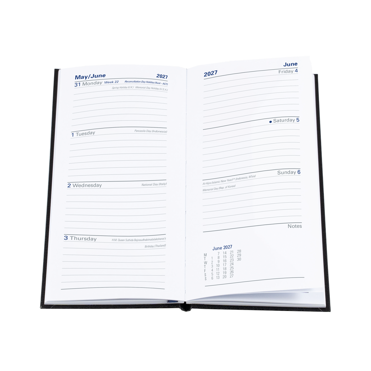 2027 Calendar Year Diary/Planner - 12 Month B6/7 Week to View - Hard Cover - Collins Sterling Range