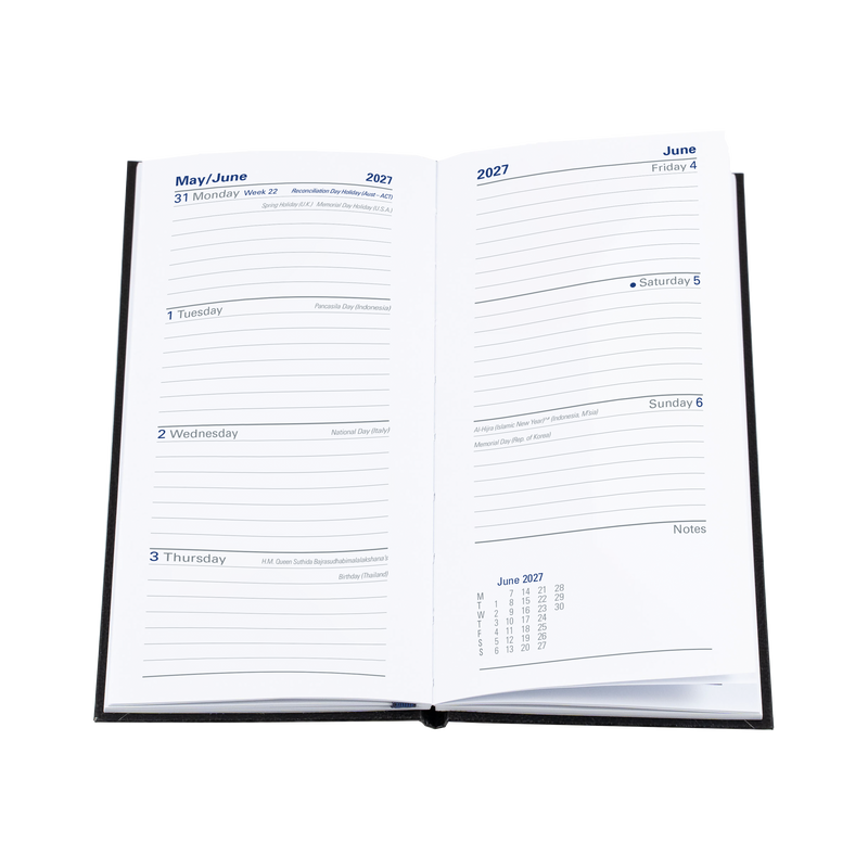 2027 Calendar Year Diary/Planner - 12 Month B6/7 Week to View - Hard Cover - Collins Sterling Range