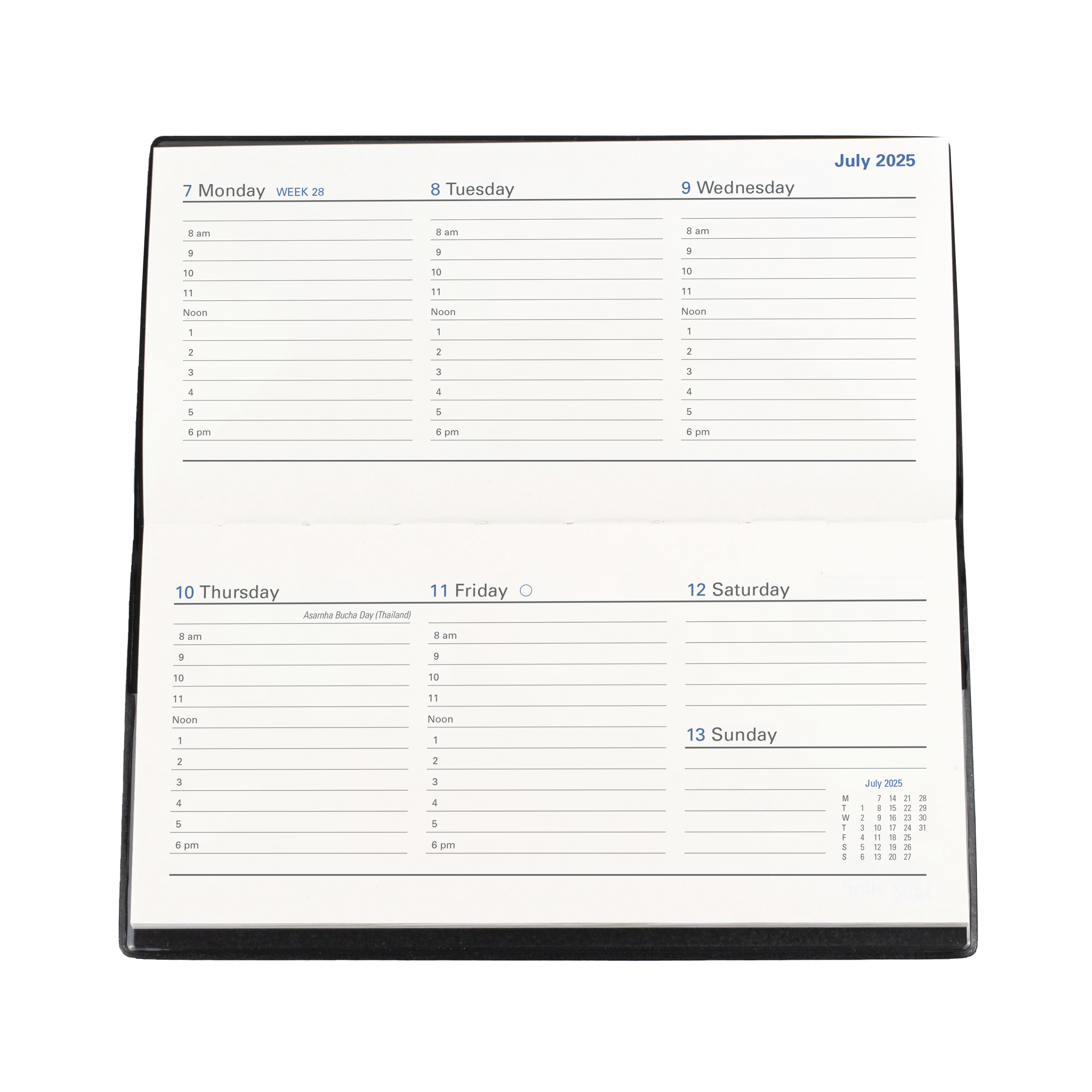 Belmont -B6/7 - Week-to-View (Landscape) - 2025 Calendar Year Diary/Planner