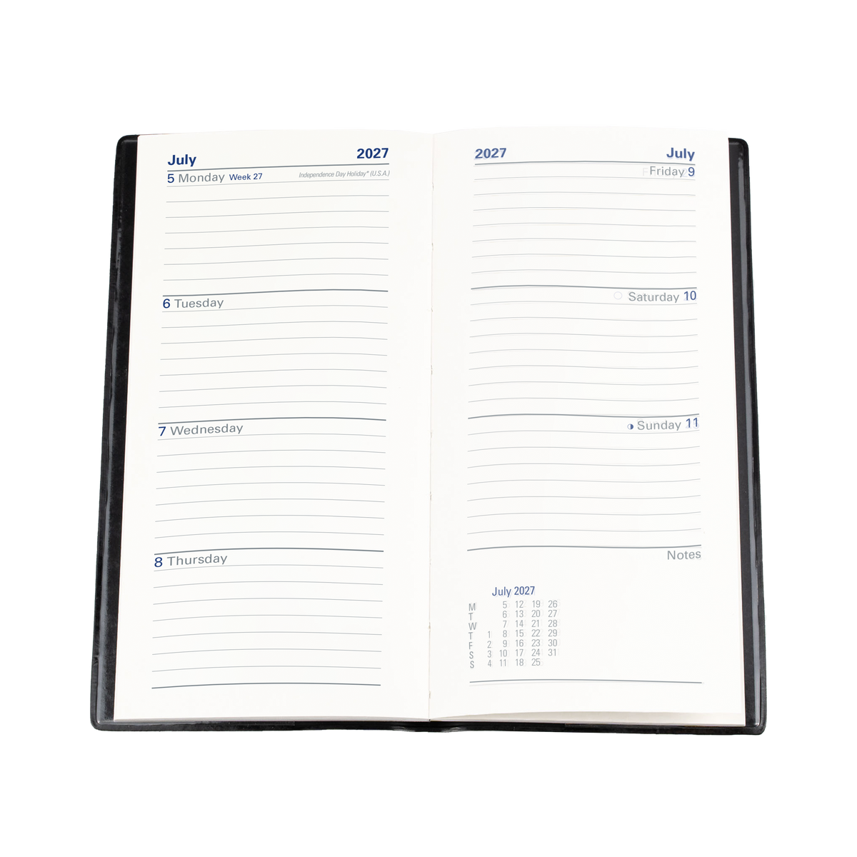 2027 Calendar Year Diary/Planner - 12 Month B6/7 Slimline Week to View - PVC Cover - Collins Belmont Range