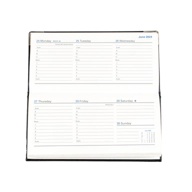 Management 2024 Diary - Week to View (Landscape), Size B6/7 Black / B6/7 (176 x 88mm)