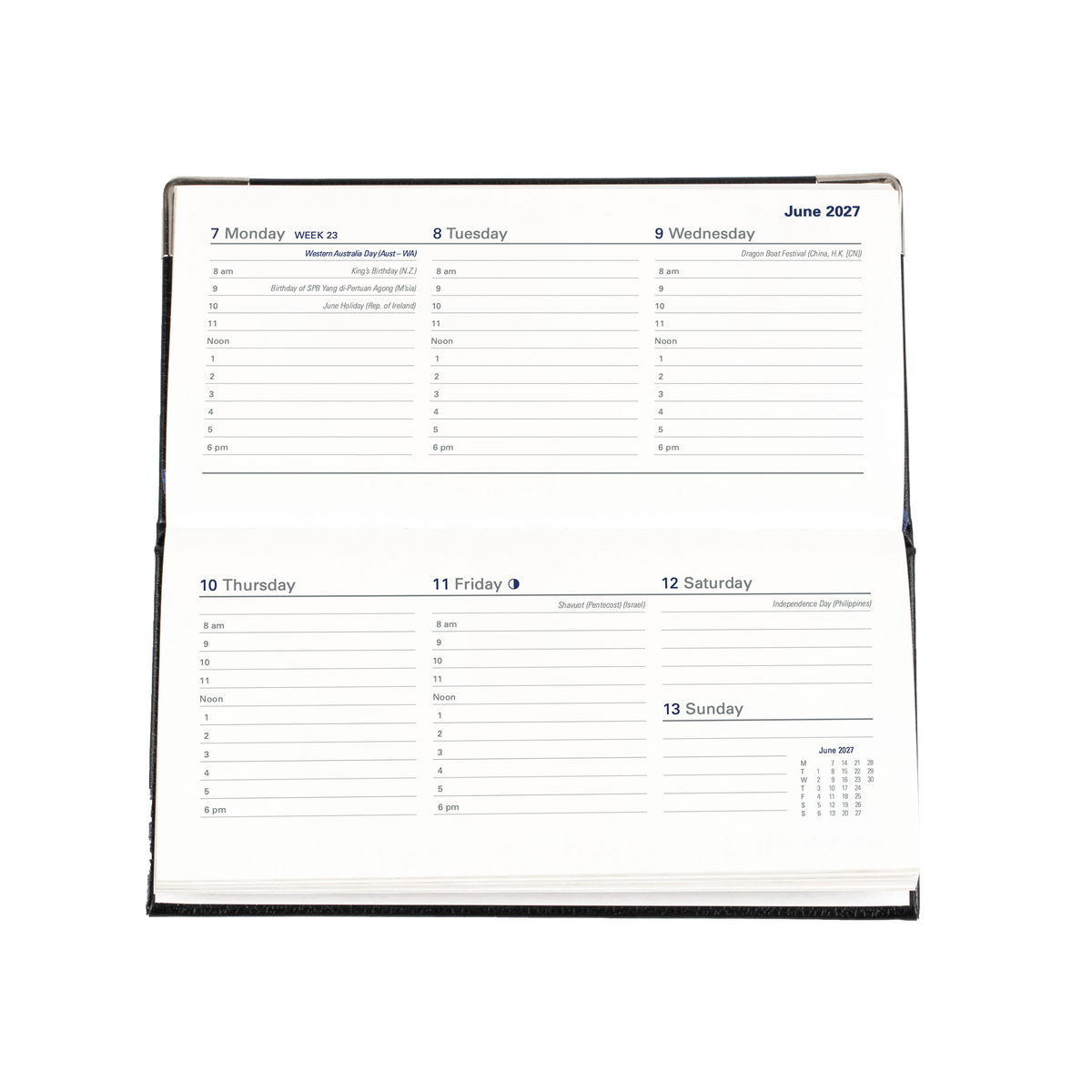 2027 Calendar Year Diary/Planner - 12 Month B6/7 Week to View - Hard Cover - Collins Management Range