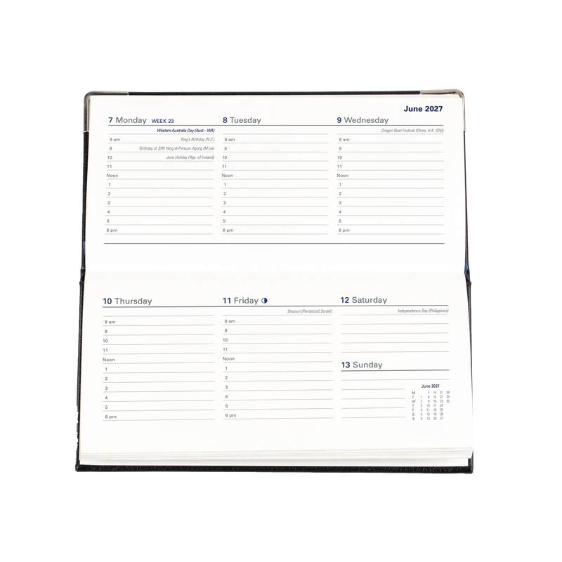2027 Calendar Year Diary/Planner - 12 Month B6/7 Week to View - Hard Cover - Collins Management Range