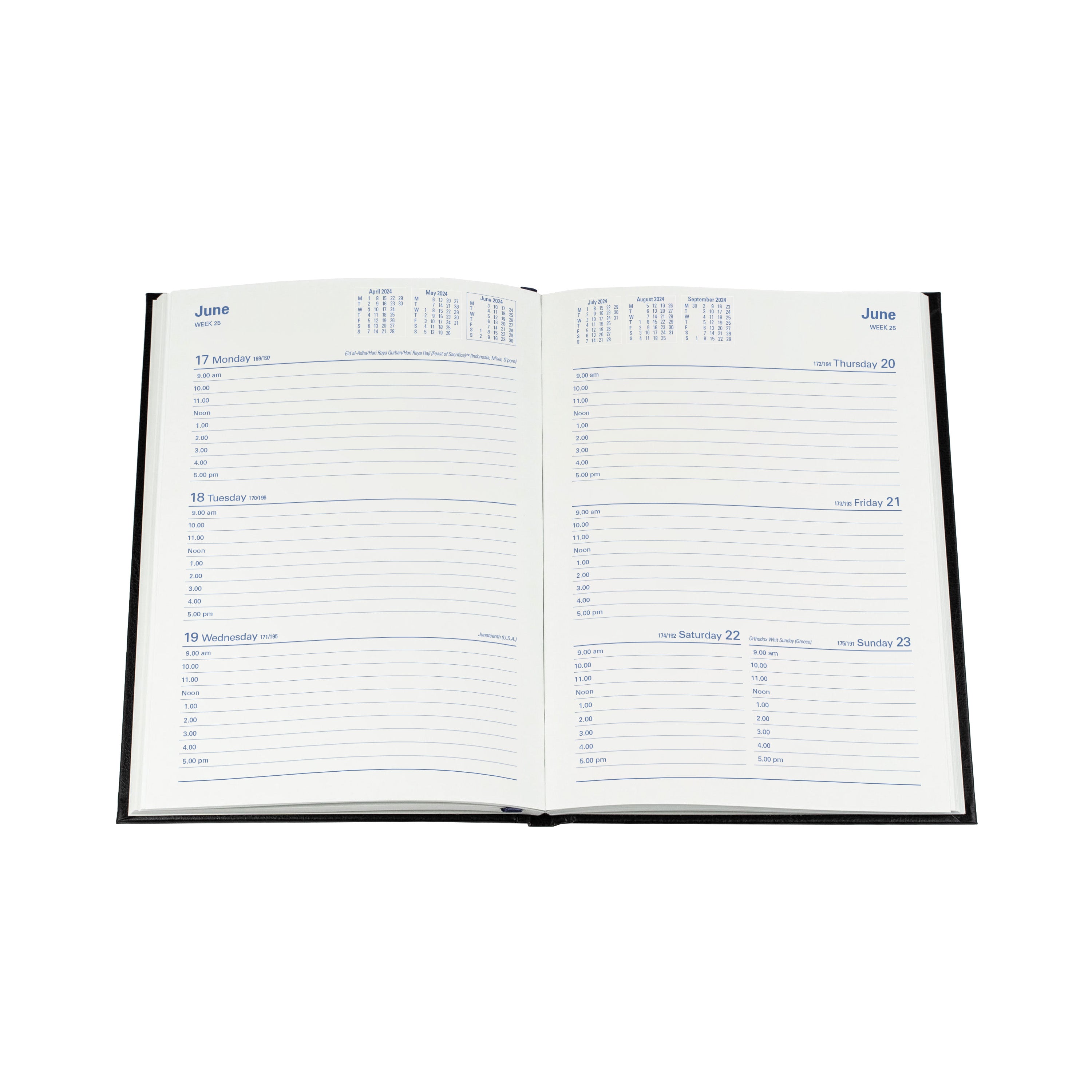 Sterling 2024 Diary - Week to View, Size A5 Black / A5 (210 x 148mm)
