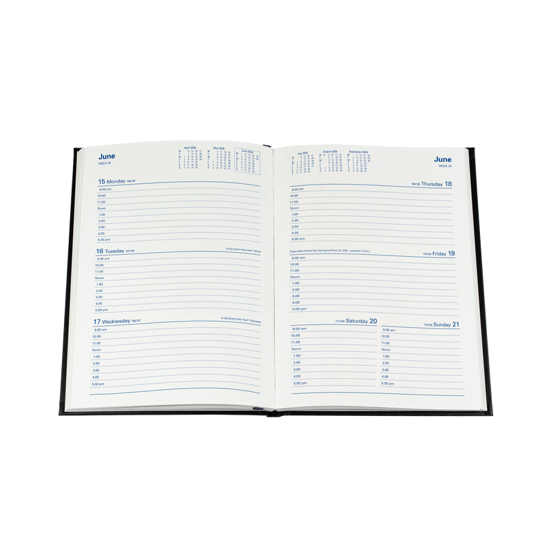 Sterling Calendar Year 2026 Diary/Planner, Week to View, A5 Hard Cover