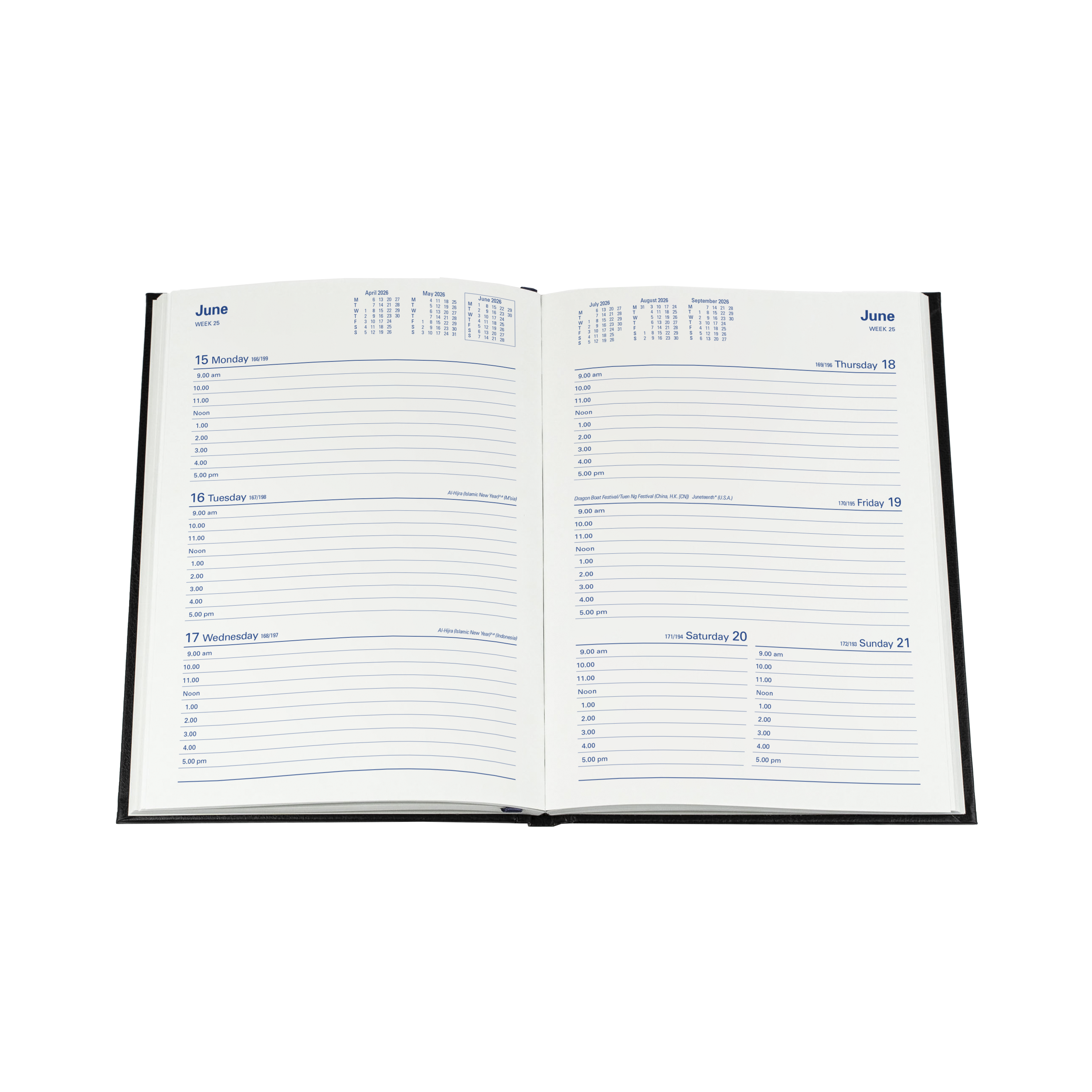 Sterling Calendar Year 2026 Diary/Planner, Week to View, A5 Hard Cover