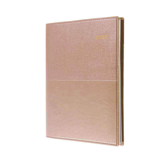 2027 Calendar Year Diary/Planner - 12 Month A5 Week to View - Soft PU Cover - Collins Vanessa Range