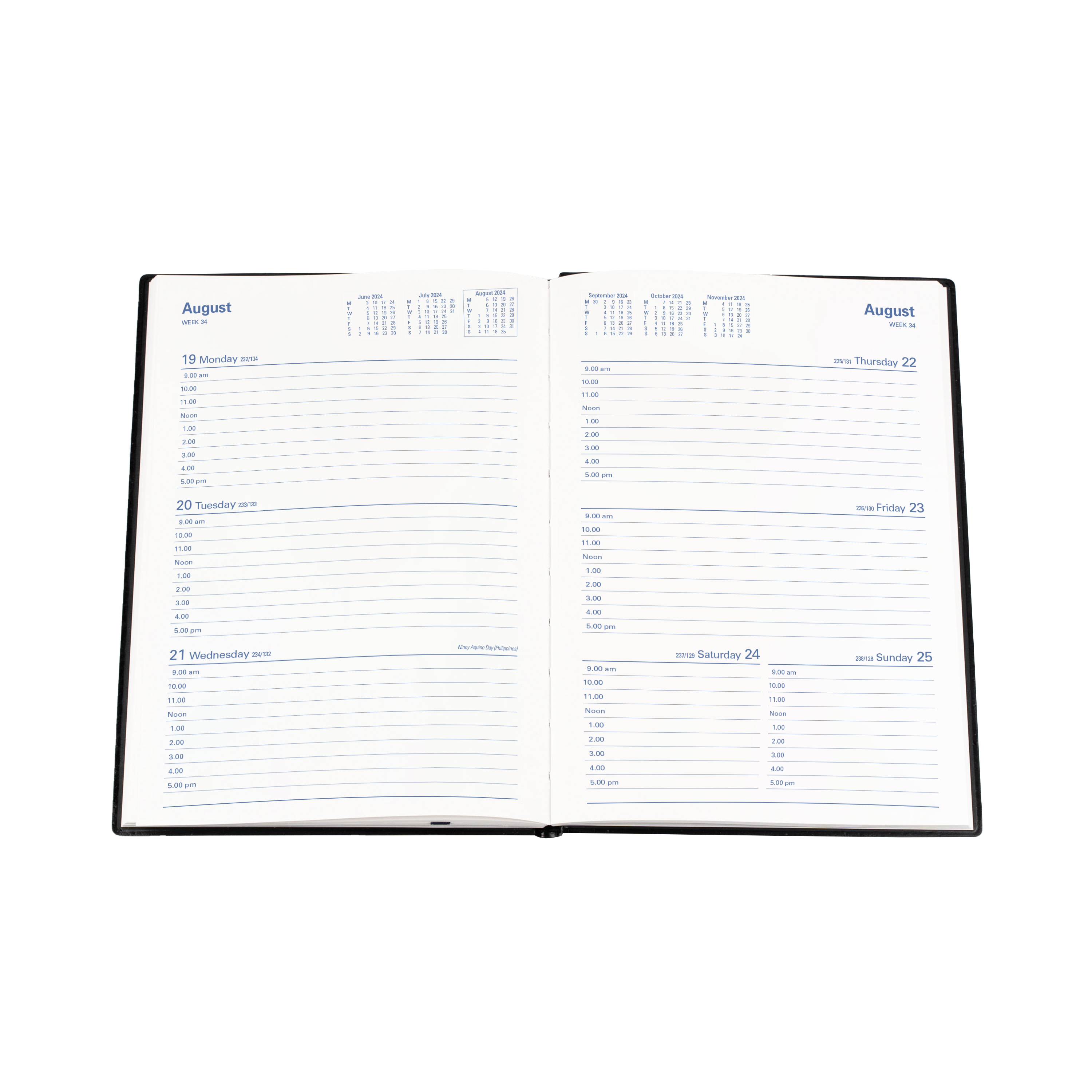 Belmont Desk 2024 Diary - Week to View, Size A5 Black / A5 (210 x 148mm)