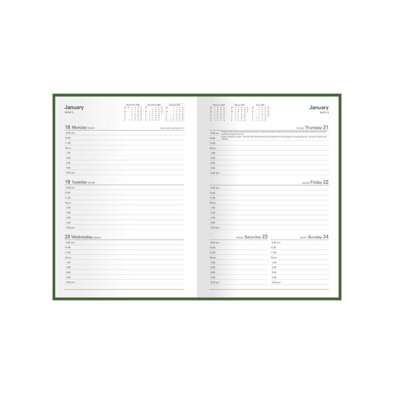 2026 - 2027 Financial Year Diary/Planner - 12 Month A5 Week to View Diary - Hard Cover - Collins M Series Range