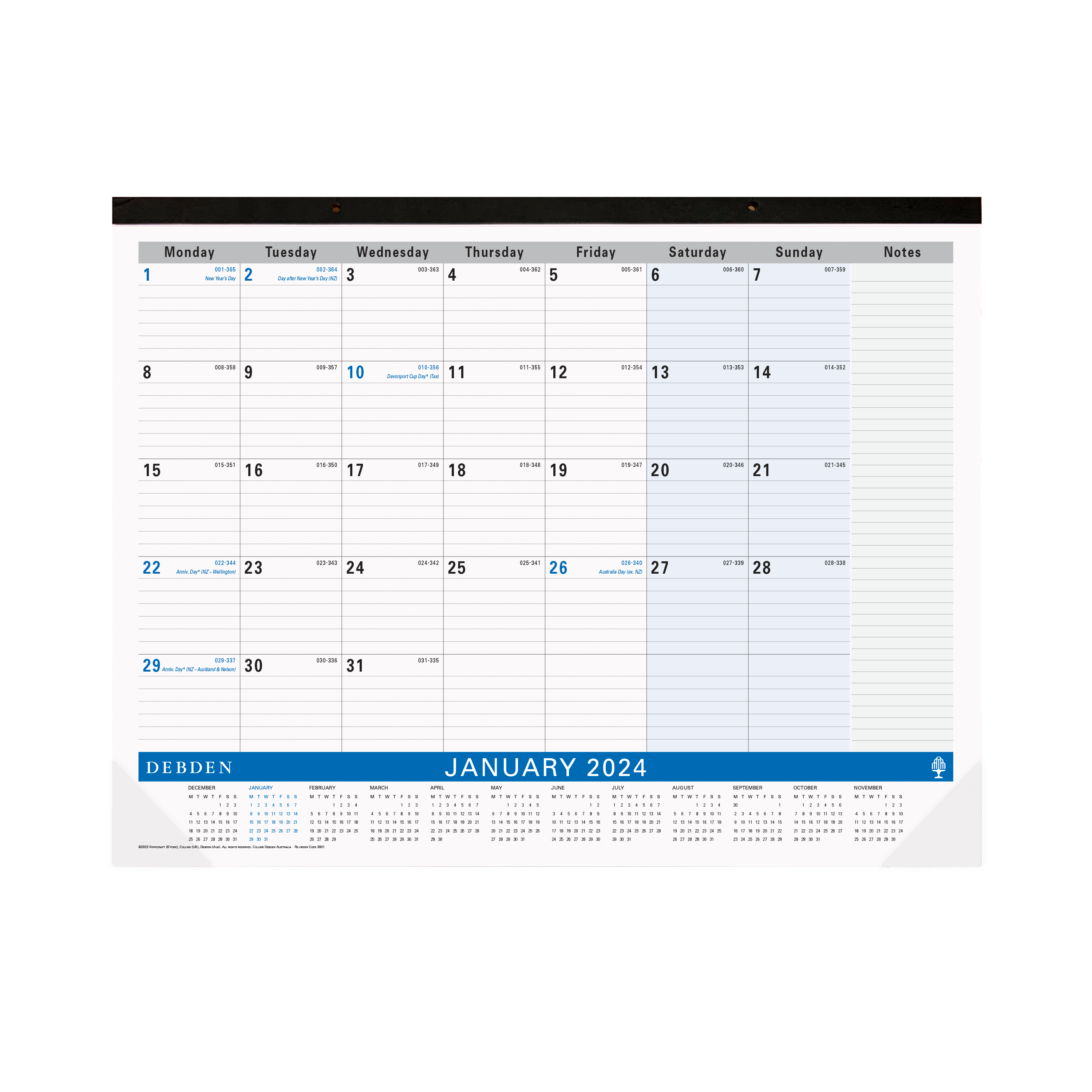 Debden Desktop Planner 2024 - Month to View (Cardboard) — Collins Debden