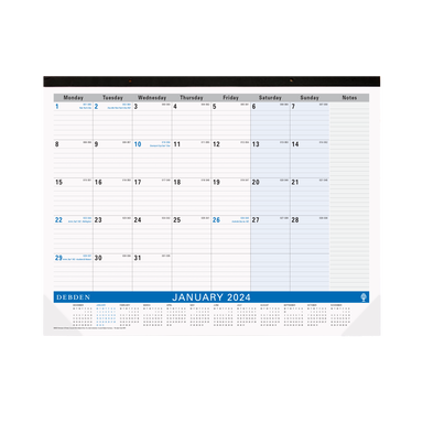 Desktop Planner 2024 - Month to View (Cardboard) (432 x 560mm)