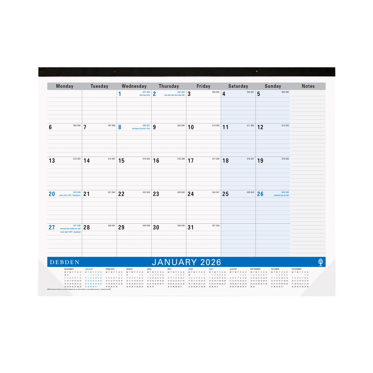 Desktop Planner Calendar Year 2026 Diary/Planner, Month to View, A2 Cardboard