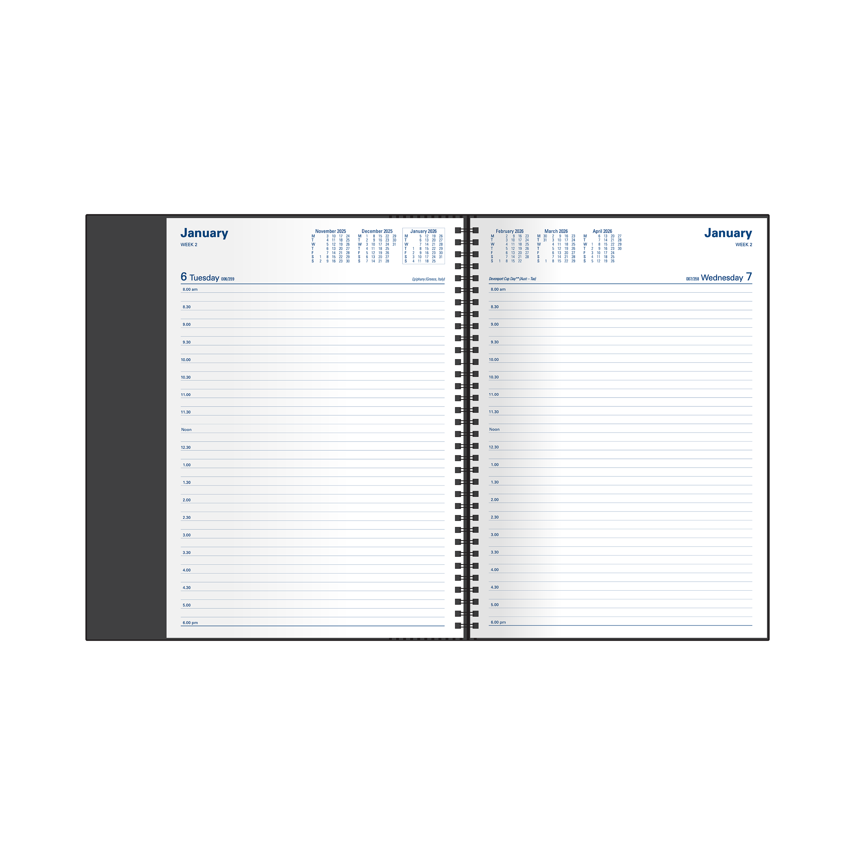 Associate Calendar Year 2026 Diary/Planner, Day to Page, A4 Hard Cover