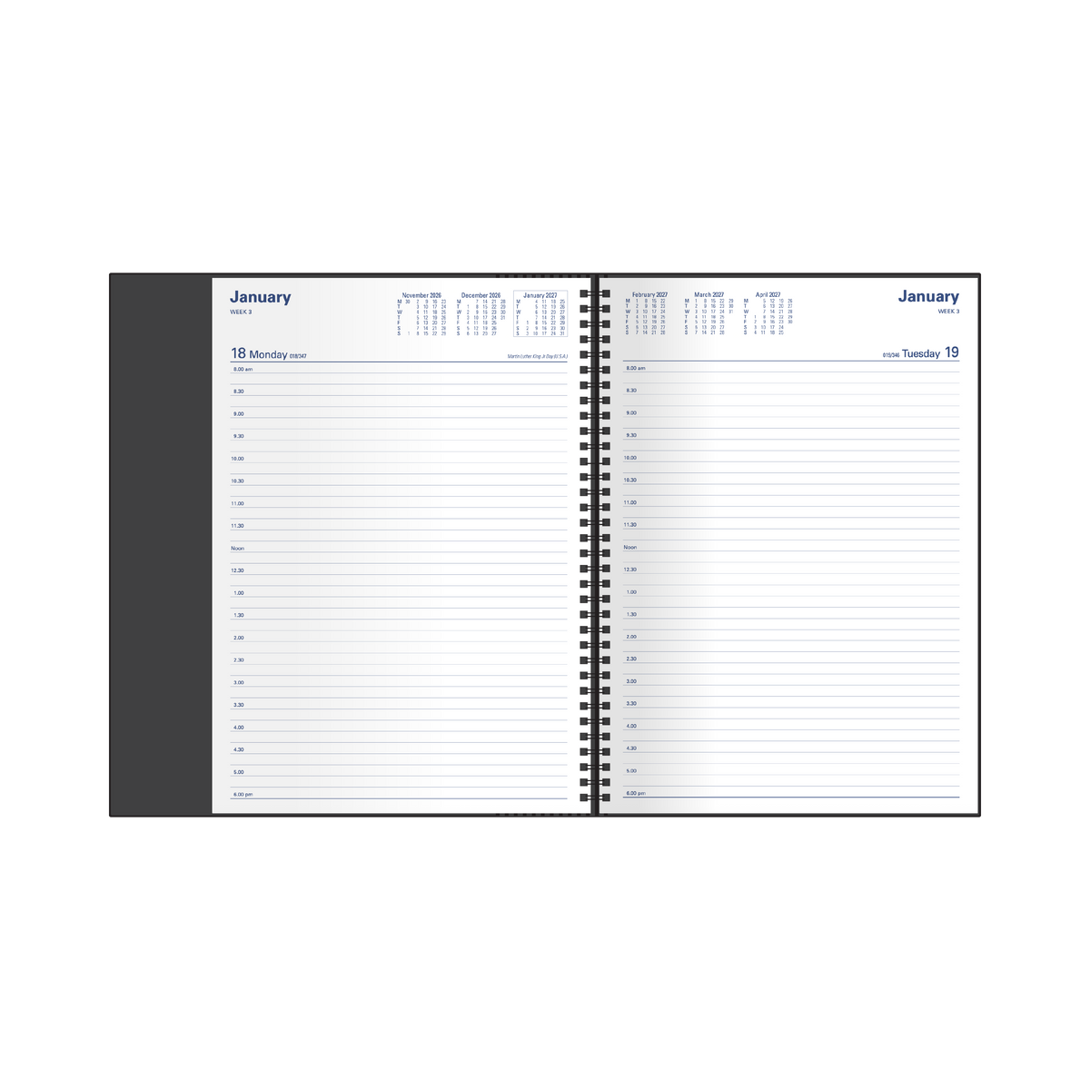 2027 Calendar Year Diary/Planner - 12 Month A4 Day to Page - Hard Cover - Collins Associate Range