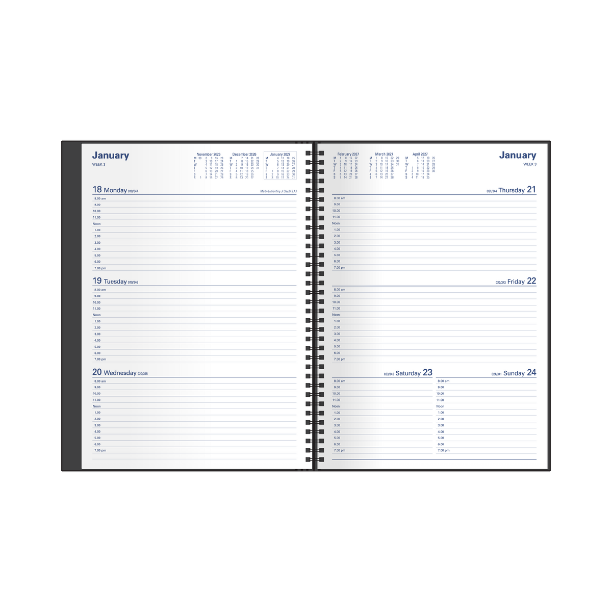 2027 Calendar Year Diary/Planner - 12 Month A4 Week to View - Hard Cover - Collins Associate Range