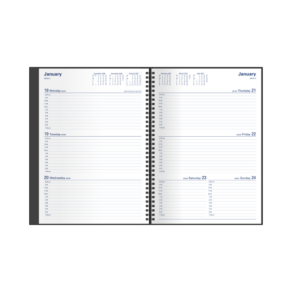 2027 Calendar Year Diary/Planner - 12 Month A4 Week to View - Hard Cover - Collins Associate Range