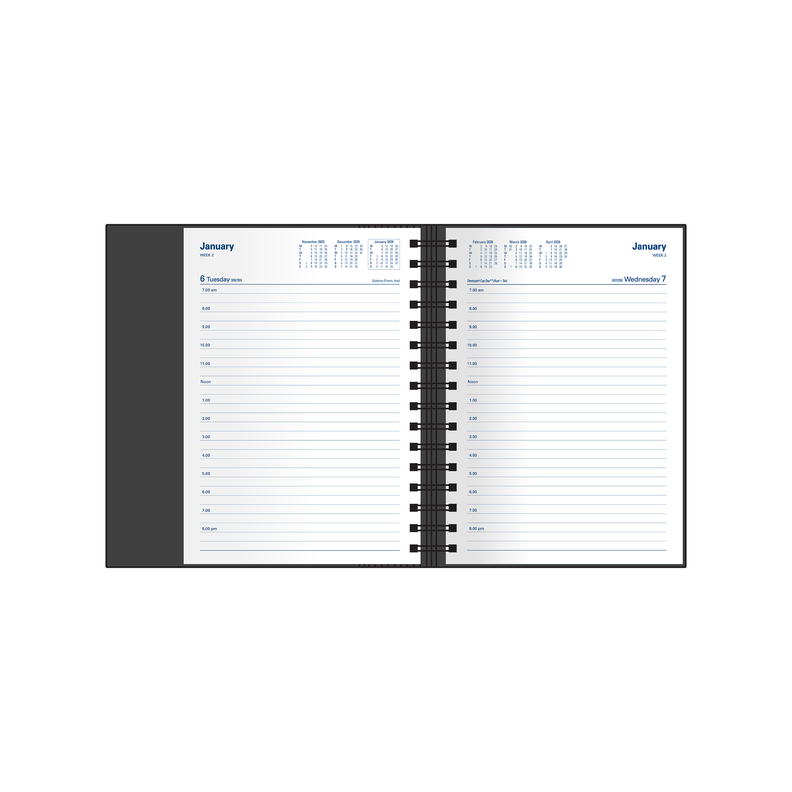 Associate Calendar Year 2026 Diary/Planner, Day to Page, A5 Hard Cover