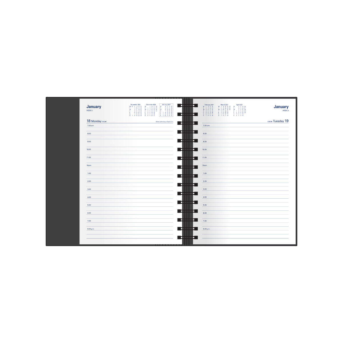2027 Calendar Year Diary/Planner - 12 Month A5 Day to Page - Hard Cover - Collins Associate Range