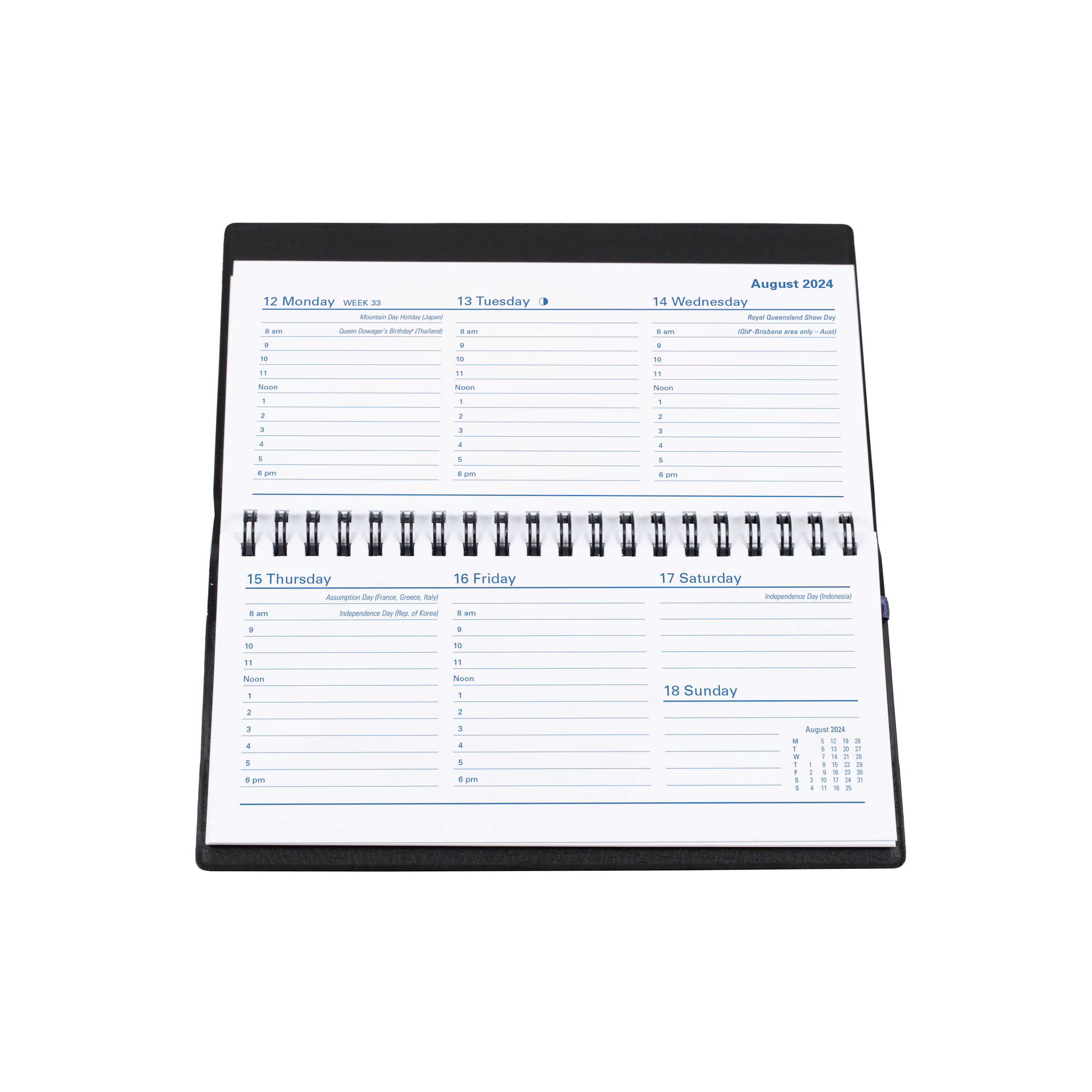 Associate 2024 Diary - Week to View, Size B6/7 Black / B6/7 (176 x 88mm)