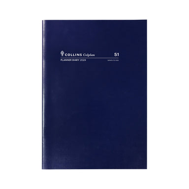 Colplan 2024 Diary - Month to View, Size A4 Navy / A4 (297 x 210mm)