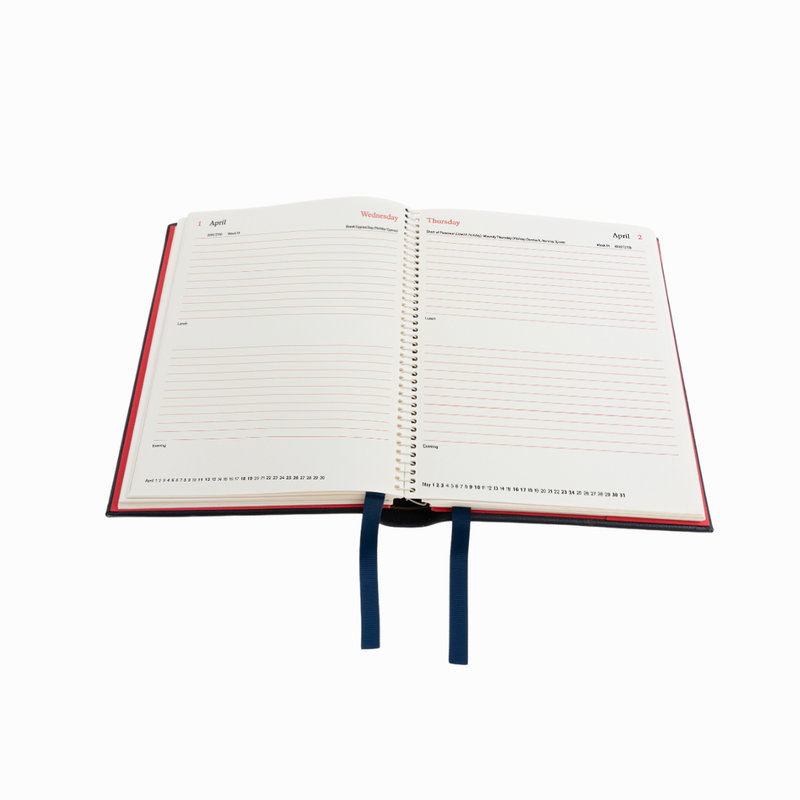 2027 Calendar Year Diary/Planner - 12 Month Quarto Day to Page - Leather Hard Cover - Collins The Economist Range