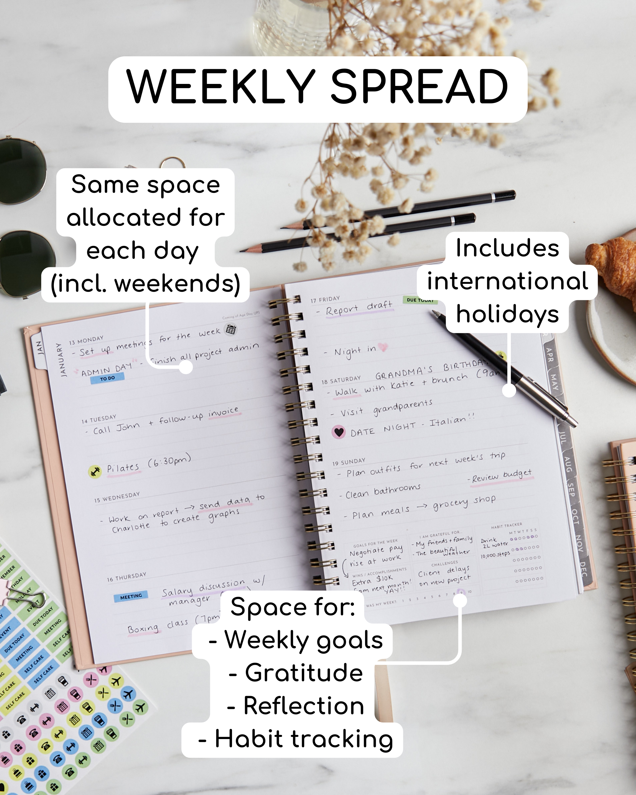 Smart Women Society - B5 Week-to-View - 2025 Calendar Year Diary/Planner