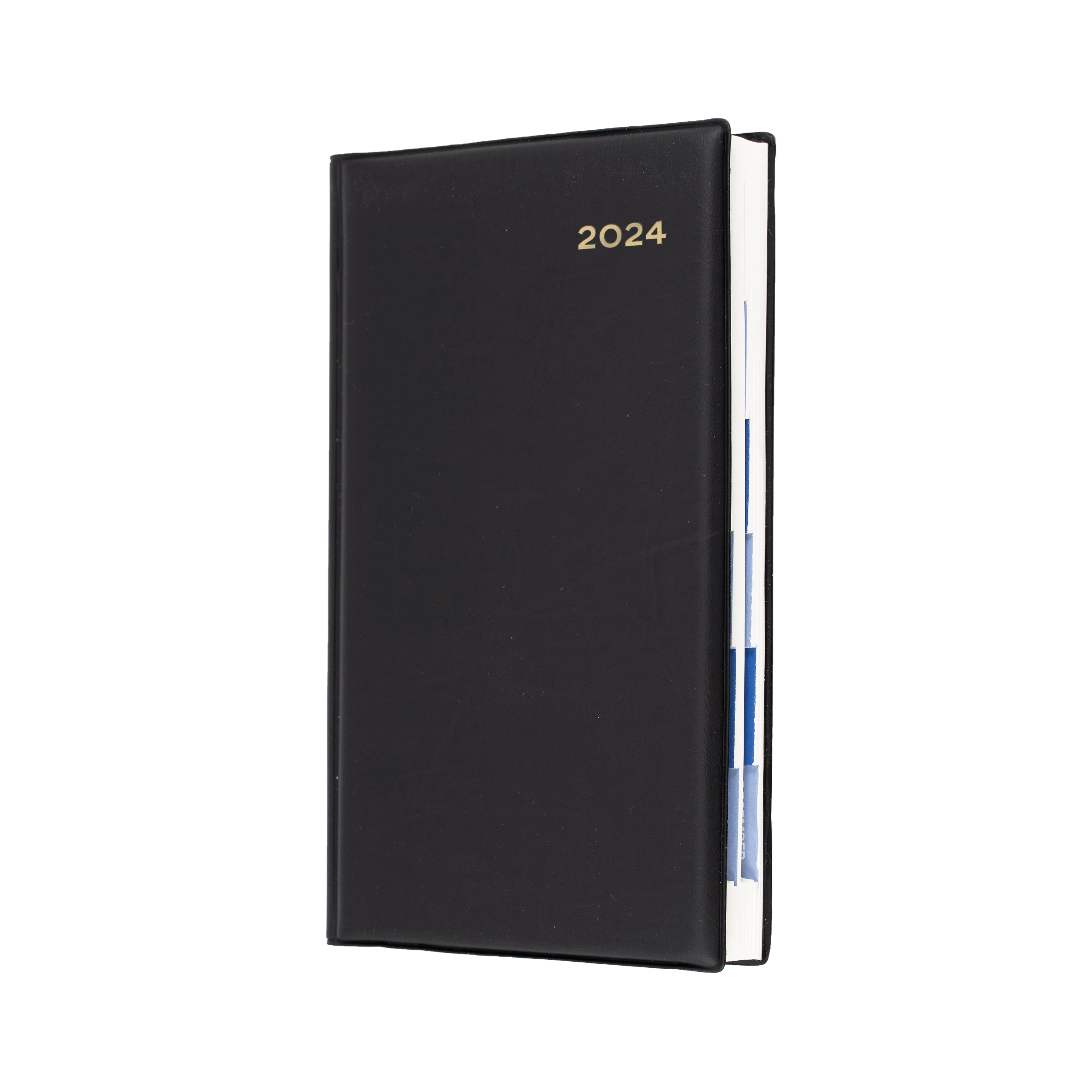 Belmont Desk 2024 Diary - Day to Page with Monthly Tabs, Size Octavo Black / Octavo (183 x 106mm)