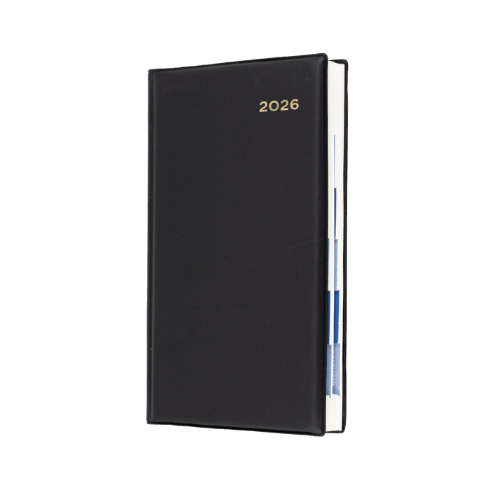 Belmont Calendar Year 2026 Diary/Planner, Day to Page with Monthly Tabs, Octavo Hard Cover