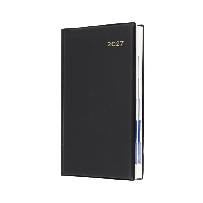 2027 Calendar Year Diary/Planner - 12 Month Octavo Day to Page w Monthly Tabs - PVC Cover - Collins Belmont Range