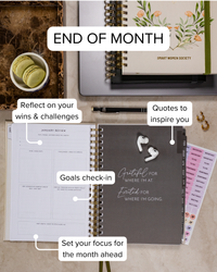 Smart Women Society Calendar Year 2026 Diary/Planner, Week to View, B5 Wiro Bound -Charcoal
