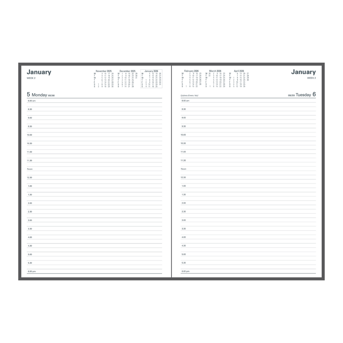 Collins - Financial Year 2025-2026 Diary/Planner, Day to Page, A4 Hard Cover