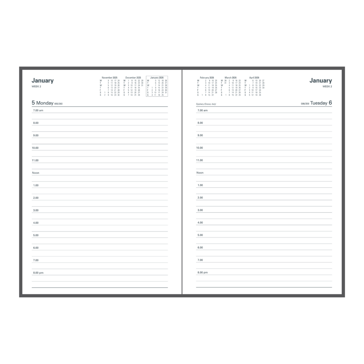 Collins - Financial Year 2025-2026 Diary/Planner, Day to Page, A5 Hard Cover