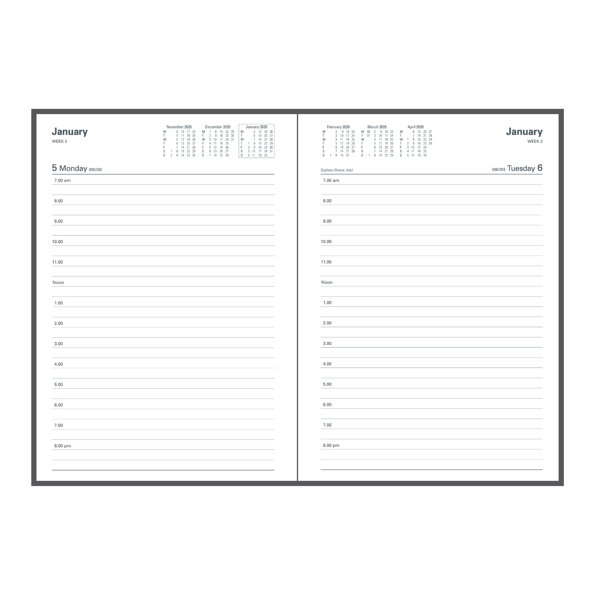 Collins - Financial Year 2025-2026 Diary/Planner, Day to Page, A5 Hard Cover