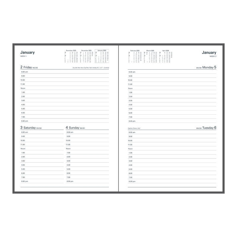 Collins - Financial Year 2025-2026 Diary/Planner, 2 Days to Page, A5 Hard Cover