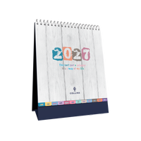 2027 Calendar Year Diary/Planner - 12 Month (h220 x w175mm) Month to View - Wiro Bound Desk Calendar in Brighton - Collins Desktop Calendars Range